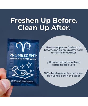 Promescent Flushable Wipes with Aloe Vera - 40 Hypoallergenic Hygienic Wet Wipes - Buy Online on GoSupps.com