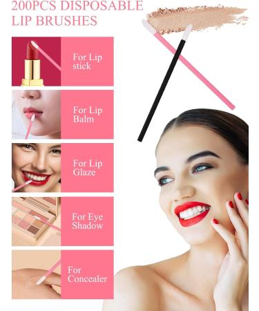 Yokilly 300PCS Disposable Mascara & Lip Wands Set - Makeup Tool Kit with Organizer Box (Black+Pink) - Buy Online on GoSupps.com