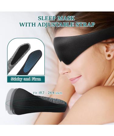 3D Sleep Mask for Men & Women | Light-Blocking Eye Mask for Travel & Sleep | Adjustable Soft Black Sleeping Mask - Buy Online on GoSupps.com