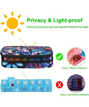 Large Weekly Pill Organizer 3 Times a Day with Travel Bag - Portable Medicine Case for Vitamins and Supplements - Green - Buy Online on GoSupps.com