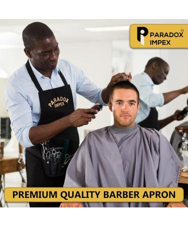 Buy Multi-Purpose Waterproof Barber Apron | Black Apron for Cooking Grilling Gardening & More - 2 Pockets for Men & Women - Buy Online on GoSupps.com