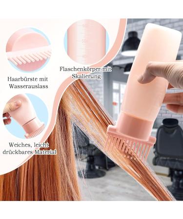 4-Piece 180ml Root Comb Applicator Bottles for Hair Oil & Shampoo with Scalp Massage Brush | Essential Hairdressing Tools - Buy Online on GoSupps.com