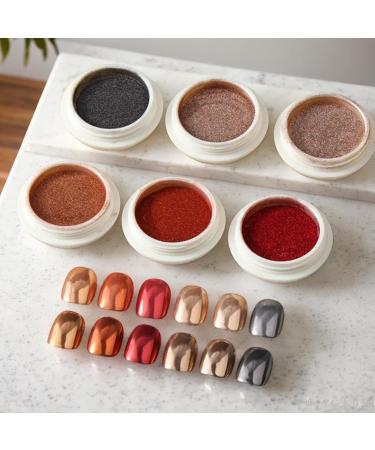 Poudre de ongles chrom e ensemble de poudre chrom e ongles | 6 couleurs Miroir Effet Fingernail Chrome | Shimmer Nail fournit de la poudre pour le festival les rencontres le 03 C - Buy Online on GoSupps.com