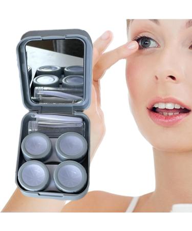 Buy Muslalo Purple Contact Lens Container Set with Mirror Tweezers & Solution Bottle - Travel-Friendly & Ideal for International Shipping - Buy Online on GoSupps.com