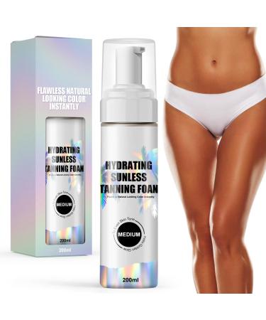 200 ml Hydrating Self-Tanning Foam Self Tan Foam Self Tanning Face and Body Natural Bronzer for a Rich Long Lasting Tan