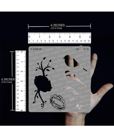 CrafTreat Bird and Nest Stencil for Painting on Various Surfaces - 6x6 Inches - Reusable DIY Art Stencil - Buy Online on GoSupps.com