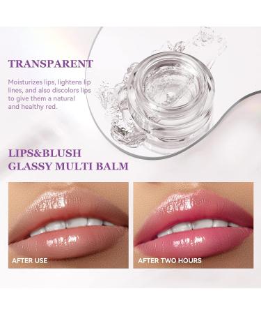 Glassy Color-Changing Lips Gloss & Blush Balm - Waterproof Multi-Use Makeup for Lips Cheeks & Eyes (0.19oz - Buy Online on GoSupps.com