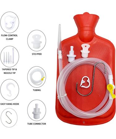 JZCXword Enema Bag Kit for Colon Cleanse  6.3ft Silicone Hose 5 Enema Tips 2L Enemas Bag at Home Water & Colon Detox Cleanse Kit - Buy Online on GoSupps.com