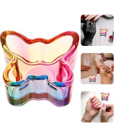 Baluue Dappen Dish Butterfly Shaped Glass Crystal Dappen Dish Cup Nail Art Liquid Powder Nail Crystal Bowl Glassware Tools for Nail Art Manicure 5.00X4.20X2.50CM - Buy Online on GoSupps.com