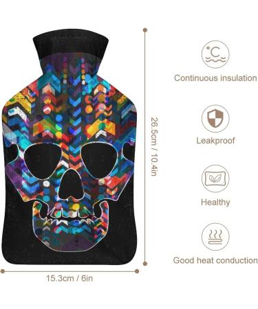 Color Skull Hot Water Bottle - Plush Hand Warmer for Adults & Children | 26.5x15.3cm - International Shipping Available - Buy Online on GoSupps.com