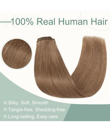 Clip in Hair Extensions Real Human Hair 8 Pieces Hair Extensions Clip in 20" Clip in Hair Extension Human Hair 70g Human Hair Extensions (Thin Weft) #12 Golden Brown - Buy Online on GoSupps.com