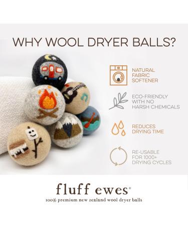 Fluff Ewes Premium Handmade New Zealand Reusable Wool Dryer Balls for Laundry Anti-Static Alternative to Liquid Fabric Softener Plastic Dryer Balls or Dryer Sheets 6 Pack Set are We There Yet - Buy Online on GoSupps.com