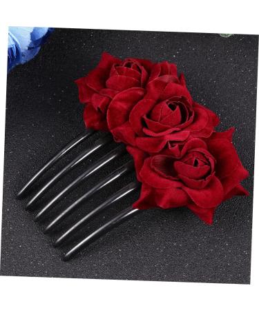 Ipetboom 1pc Wedding Rose Flower Hair Comb Wedding Comb Bridal Headpiece Bridal Hair Clip Hair Jewels for Women The Rose for Women Hair Accessory for Women Floral Comb Jewelry Bride Flowers - Buy Online on GoSupps.com