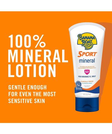 Banana Boat Sport Mineral Sunscreen Lotion SPF 50+ 6oz | Broad Spectrum Protection - Buy Online on GoSupps.com