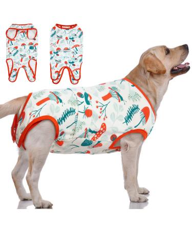Hjyokuso recovery suit for dogs & cats after the operation pet relaxation shirt e-neck band and bowling alternative prevent licking vest for small large dogs one-piece (XL) XL mushroom snails