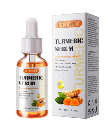 Turmeric Serum for Dark Spots  Turmeric Dark Spot Corrector Serum for Acne  Hyperpigmentation and Smooth Skin  Formulated with Hyaluronic Acid  Vitamin C & E - 1.01 FL.OZ