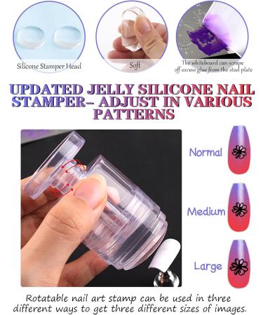 EBANKU 8 PCS Nail Stamping Plates Set - Flowers, Butterflies, Leaves & Ripples | DIY Nail Art Decoration Kit with Rotation Stamper & Scraper - Buy Online on GoSupps.com