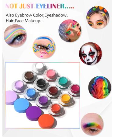Waterproof Matte Gel Eyeliner Pot- Black Long Lasting Cream Eyeliner Eyebrow Gel High Intensity Pigments Smudge-proof Eye Liner Brow Cream for Halloween Cosplay Show Eye Liner Brow Face Makeup-#116 - Buy Online on GoSupps.com