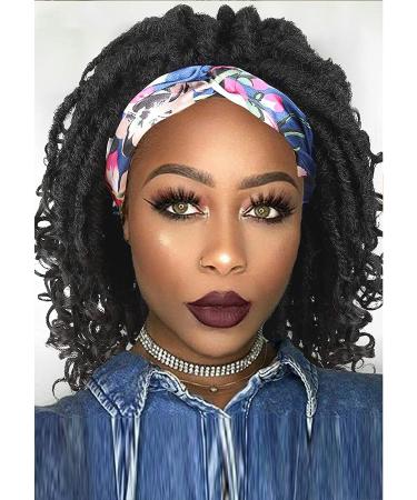 Hanne Fashion Headband Wig Short Dreadlock Goddess Hand Braided Twist Synthetic Wigs for Black Women - Daily Cosplay Braided Curly Wig 1B - Buy Online on GoSupps.com