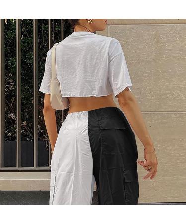Shop Y2K Women s Parachute Cargo Pants - Vintage Baggy Track Pants & E-Girl Streetwear - Authentic 90s Style - Lang A8-Weiß L - Buy Online on GoSupps.com