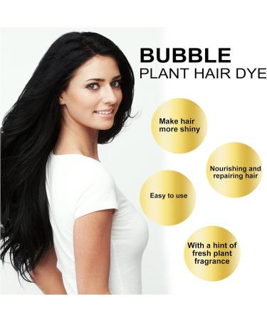 Natural Plant Extract Grey Hair Color Bubble Shampoo - Non-Damage Black Hair Dye for Men & Women - Buy Online on GoSupps.com