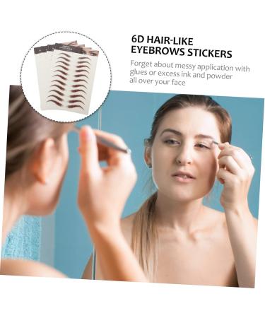 DRESSOOS 4 Sheets Waterproof Eyebrow Stickers Fake Eyebrow Stickers 4d Transfer Stickers Cosmetic 6d Make up 21x14.8cm Brown - Buy Online on GoSupps.com