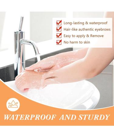 MWOOT 6 Sheets Hair-Like Eyebrow Tattoos Stickers 4D Natural Fake Eyebrow Transfers Stickers Waterproof Temporary Brow Grooming Shaping Eyebrow Stickers for Women and Girls(Brown-05) - Buy Online on GoSupps.com