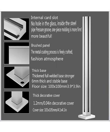 Glass Balustrade Square Post Stainless Steel Balcony Guardrail 85/90/95/100/105cm (33.4/35.4/37.4/39.3/41.3In) for Indoor Outdoor Attic Fence Stair Balcony Deck Corner Post 850mm /33.4in Mid Post 900mm/35.4in - Buy Online on GoSupps.com