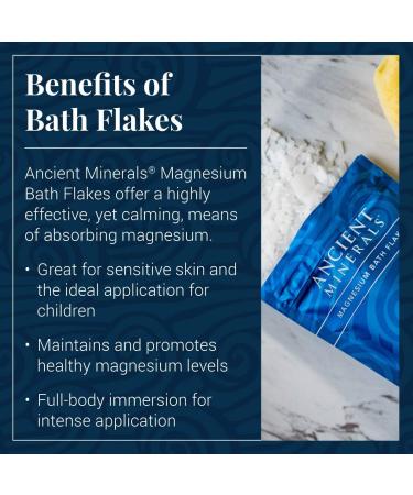 Ancient Minerals Magnesium Bath Flakes | 6-Pack Single Use Chloride Pouches - 0.33lb Bag - Buy Online on GoSupps.com