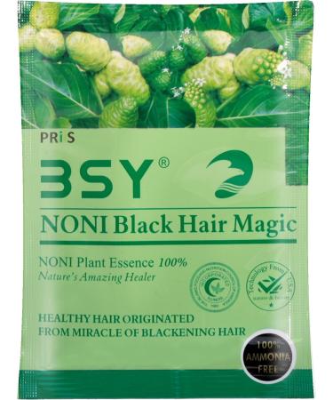 1 x 20g. BSY NONI BLACK HAIR COLOR Organic Natural Hair Dye (Black) Covers Grey Hairs (No PPD para-phenylenediamine)