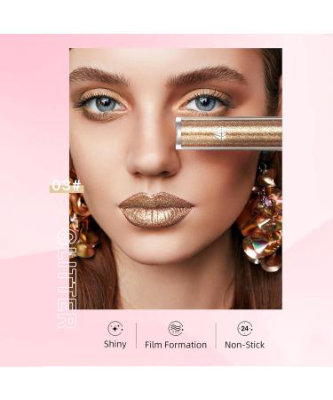  Dyceittdia 2 liquid lipsticks 2.4g silver lipstick and 2.4g light gold lipstick non-stick lip gloss long-lasting color pearlescent lipstick lipsticks1 - Buy Online on GoSupps.com