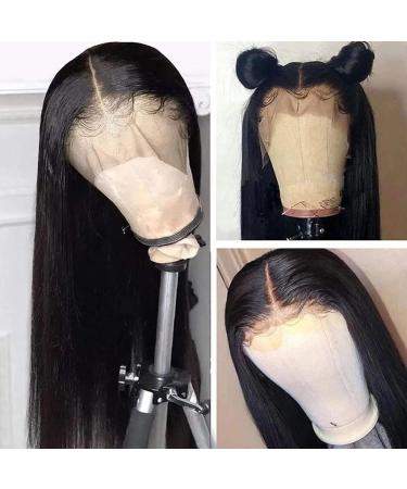 22inch Straight 13x6 Lace Front Wig Human Hair 180% Density Pre Plucked Transparent Lace Frontal Wig for Black Women - Brazilian Virgin Hair, Bleached Knots - Buy Online on GoSupps.com
