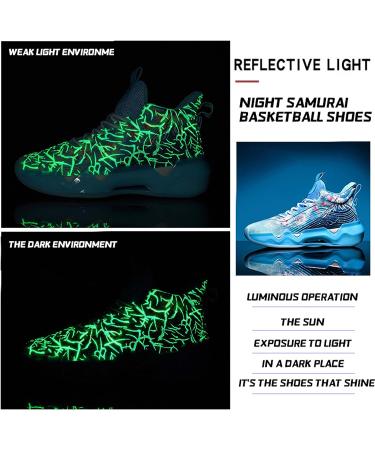 Neutral Fluorescent Basketball Shoes High Top Sneakers Graffiti Style - Blue (Size 9 Women/7 Men) - Buy Online on GoSupps.com