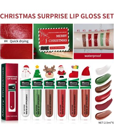 Bestvisse 6Pcs Matte Lipstick Waterproof Moisturizing Lipstick Makeup Supplies Christmas Box for Women Girls - Buy Online on GoSupps.com