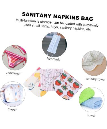 Fomiyes 3-Pack Ladies Menstruation Bandage Bag - High Capacity Sanitary Pad Organizer for Girls - 13x13x1cm Washable & Colorful - Buy Online on GoSupps.com