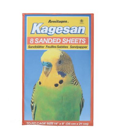 AB Tools 8 Sanded Sheets Sandpaper Cage Lining Budgies Caged Birds 21x35cm