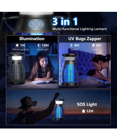 KOOSA Solar Bug Zapper - Cordless & Waterproof Mosquito Zapper with 4200V UV Light - 3-in-1 Fly Zapper for Outdoor Use - Effective Up to 2100 Sq Ft - Buy Online on GoSupps.com