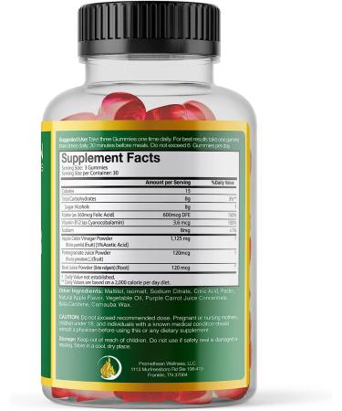 ACV Gummies - Sugar Free 1125mg with Mother for Detox Cleanse | Low Carb Keto Gummies for Insulin Resistance | Golo Apple Cider Vinegar Gummies - Buy Online on GoSupps.com