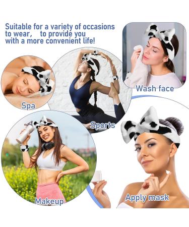 WLLHYF 3pcs Spa Headband & Wristbands Set - Makeup & Skincare Accessories for Women Girls (Black+White) - Buy Online on GoSupps.com