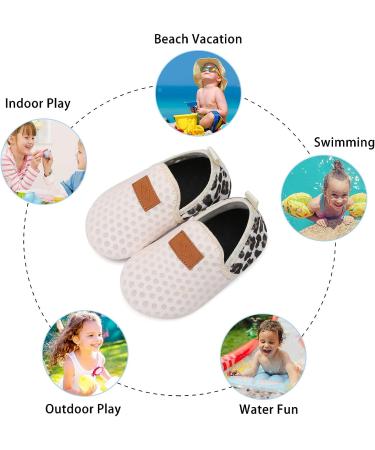 Lefflow Toddler Water Shoes - Quick Dry Beach Swim Socks - Non Slip House Slippers - Size 8.5-9 Toddler - Leopard Print - Buy Online on GoSupps.com