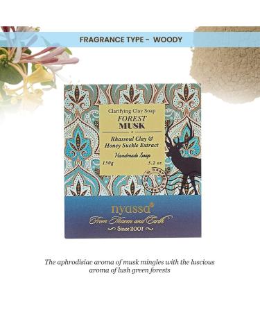 Buy Nyass.a Forest Musk Bathing Soap - Luxurious Handmade 150g for Men & Women | Organic Sweet Almond Oil & Honeysuckle Extract | Musky Fragrance | All Skin Types - Buy Online on GoSupps.com