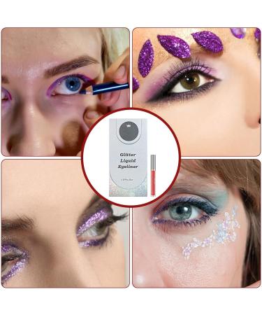 Shimmer Glitter Eyeshadow Quick Dry Colourful Pearl Liquid Eyeliner for Eye Beauty - Coloured Liquid Eyeliner Makeup Multifunctional Sparkling & Shimmer Eyes Makeup for Women Girls - Buy Online on GoSupps.com