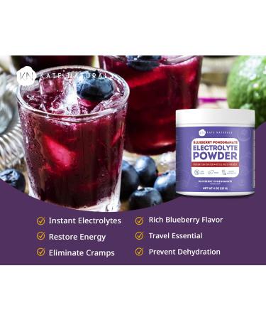 Kate Naturals Blueberry Pomegranate Electrolytes Powder 4oz Vegan  Instant Electrolytes  Restore Energy  Prevent Dehydration  Eliminate Cramps  Non-GMO  Keto-Friendly. Zero Sugar. - Buy Online on GoSupps.com