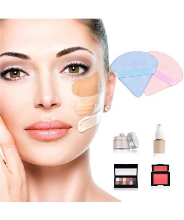 12-Piece Reusable Triangle Velor Puff Set for Loose Powder - Soft Makeup Application in Pink & Blue | Ideal for Foundation & Daily Use - Buy Online on GoSupps.com