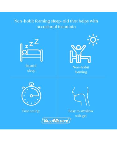 ValuMeds Nighttime Sleep Aid Twin Pack - 192 Softgels | Diphenhydramine HCl 50mg | Promotes Deeper Restful Sleep for Men and Women - Buy Online on GoSupps.com