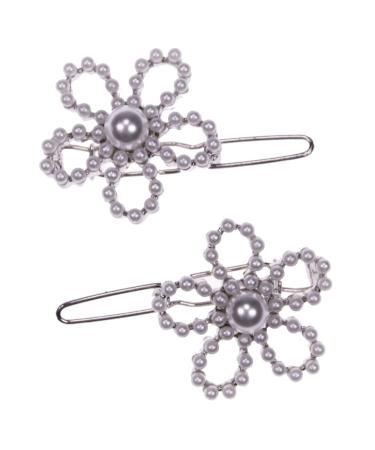 PARSA BEAUTY hair clip dragonflies with pearls metal hair clip silver hair accessory hairstyle for wedding party communion etc.