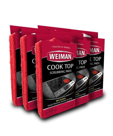 Weiman Cook Top Scrubbing Pads, 18 Count, 6 Pack Cuts Through The Toughest Stains - Scrubbing Pads Carefully Wipe Away Residue - Buy Online on GoSupps.com