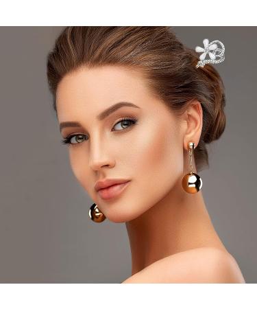 Vintage Rhinestone Pearl Flower Hair Stick Set - 6 Pieces | Chinese Hair Chopsticks with Tassel | Chignon Pin for Women | Hair Accessories for Girls (Chic Style) - Buy Online on GoSupps.com