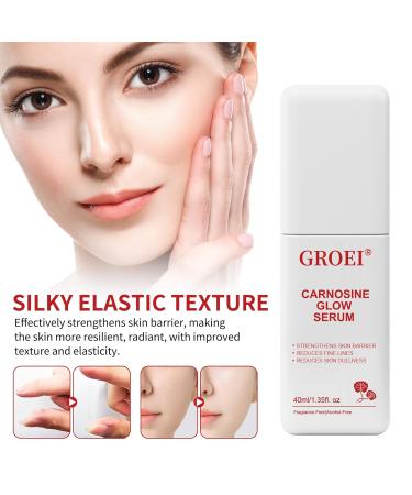 Carnosine Glow Serum 1.35 Fl Oz Hydrating Facial Serum with Centella Asiatica & Peptides Supports Skin Barrier Smooths Fine Lines Improves Texture Fragrance-Free Alcohol-Free - Buy Online on GoSupps.com