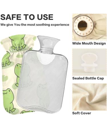 Hot Water Bottle with Cute Frog Cover - 2L Heating Bag for Pain Relief & Cramps | International Shipping Available - Buy Online on GoSupps.com